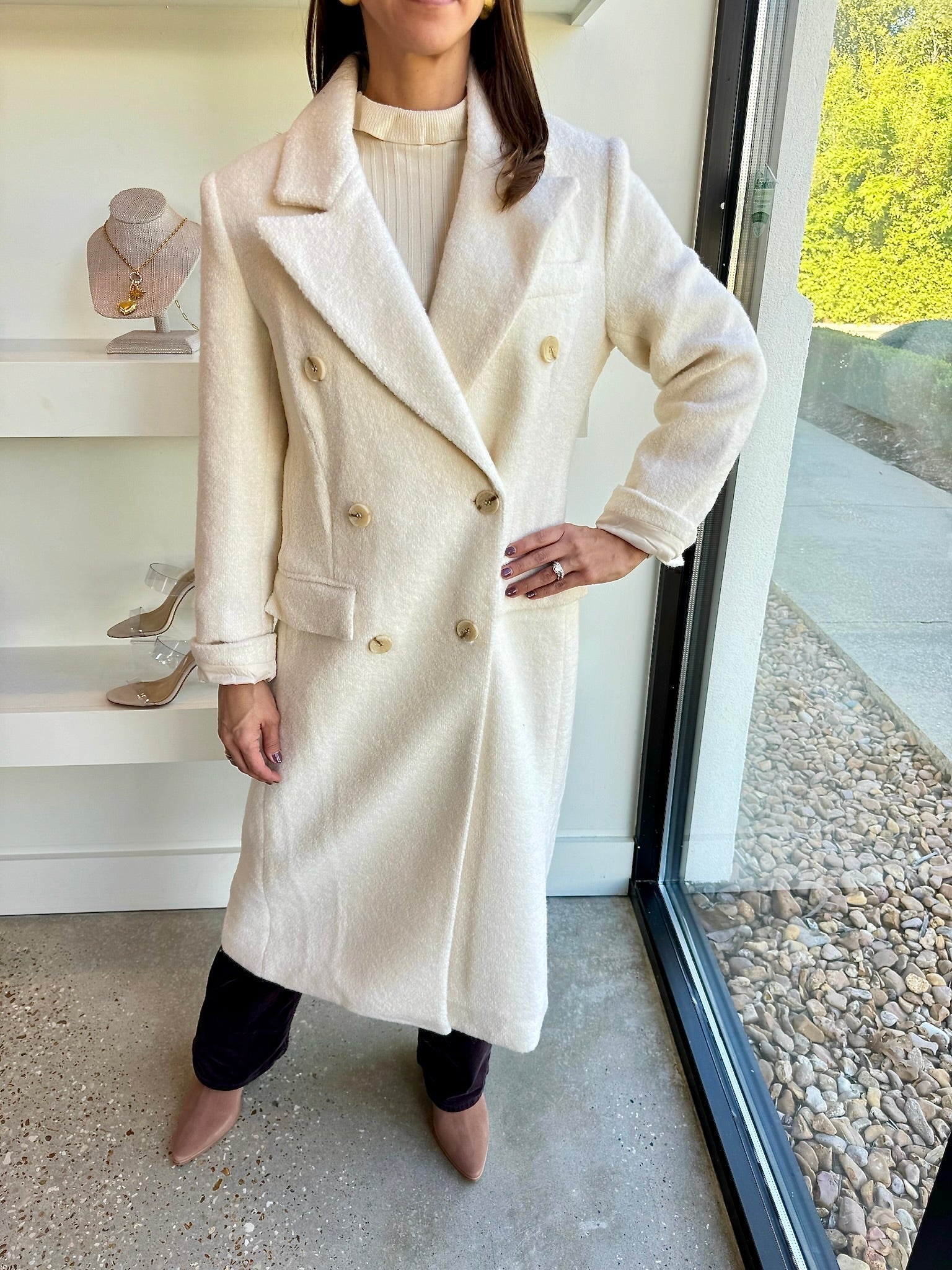 Cream Morana Coat - Amor Lafayette