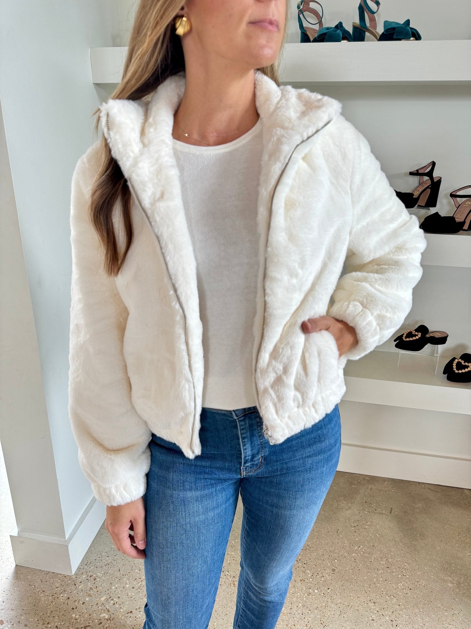 Cream Teddy Bomber S