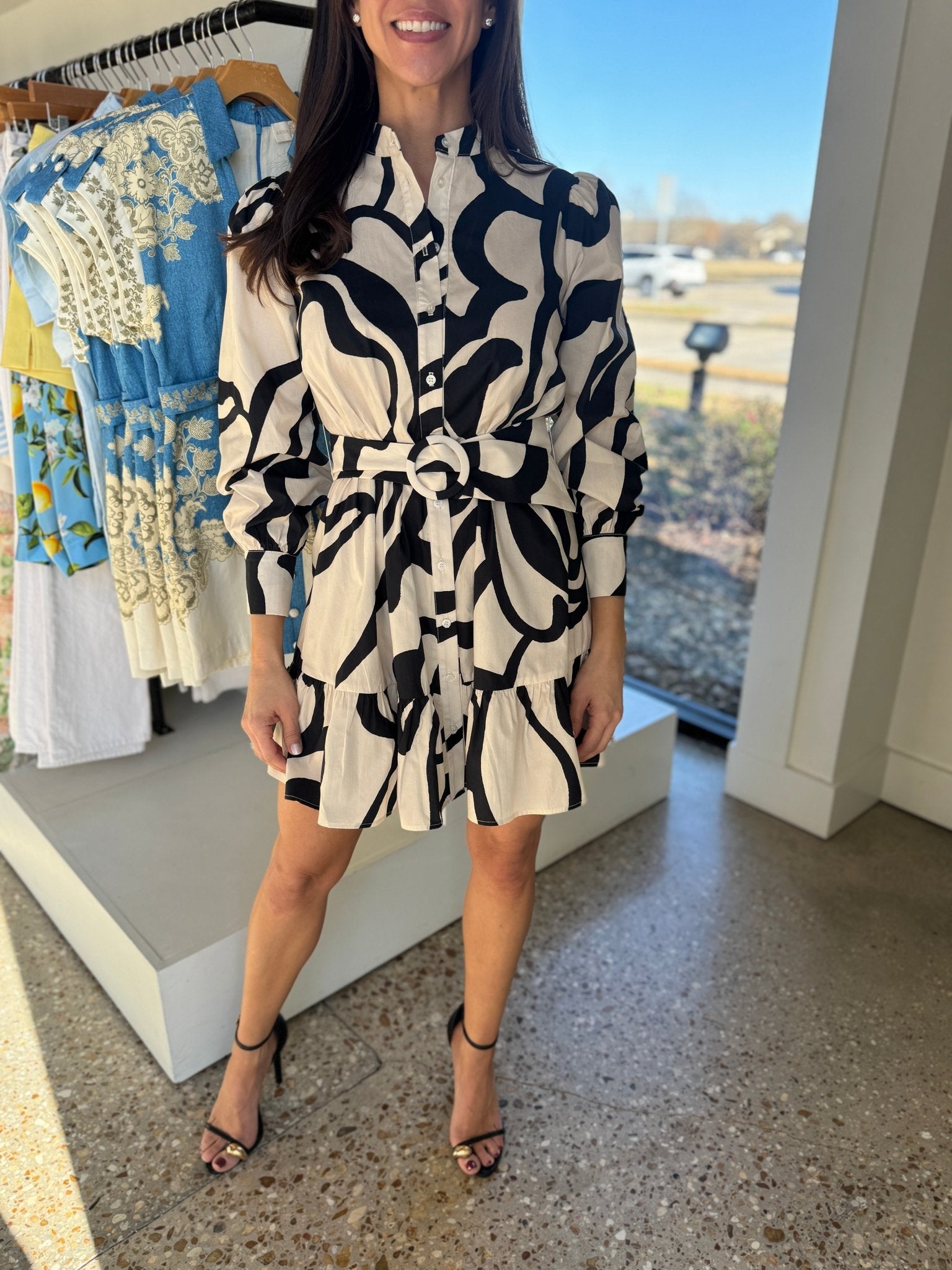 Cream/Black Elizabeth Dress - Amor Lafayette