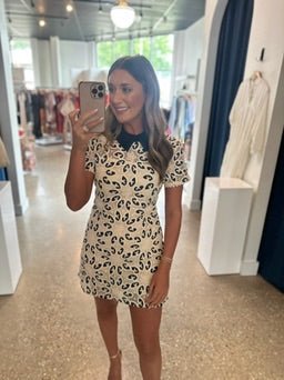 Crochet Collar Mini Dress - Amor Lafayette