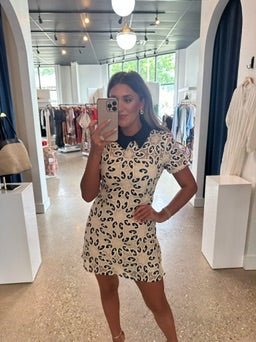 Crochet Collar Mini Dress - Amor Lafayette