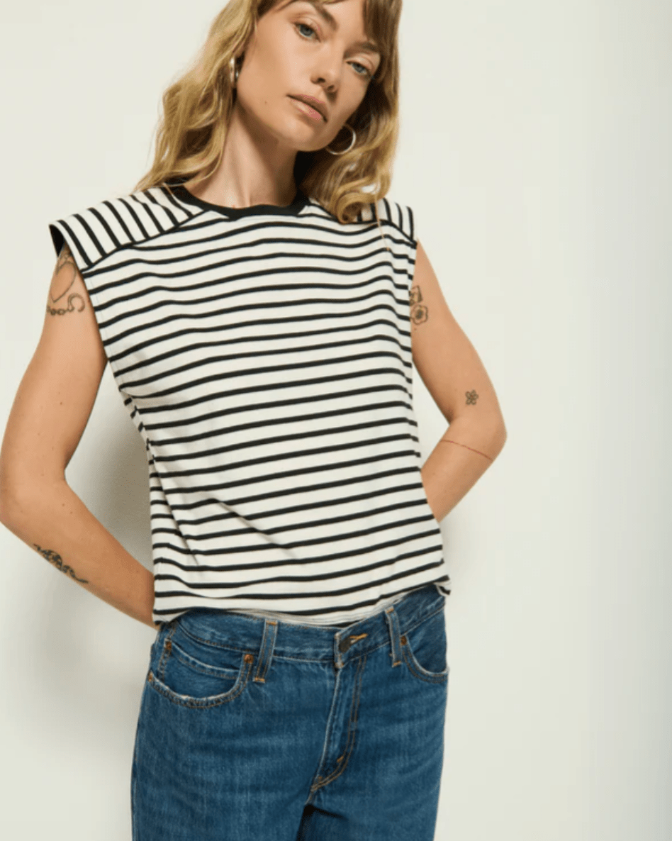 Cross Walk Stripe Perry Muscle Tank - Amor Lafayette