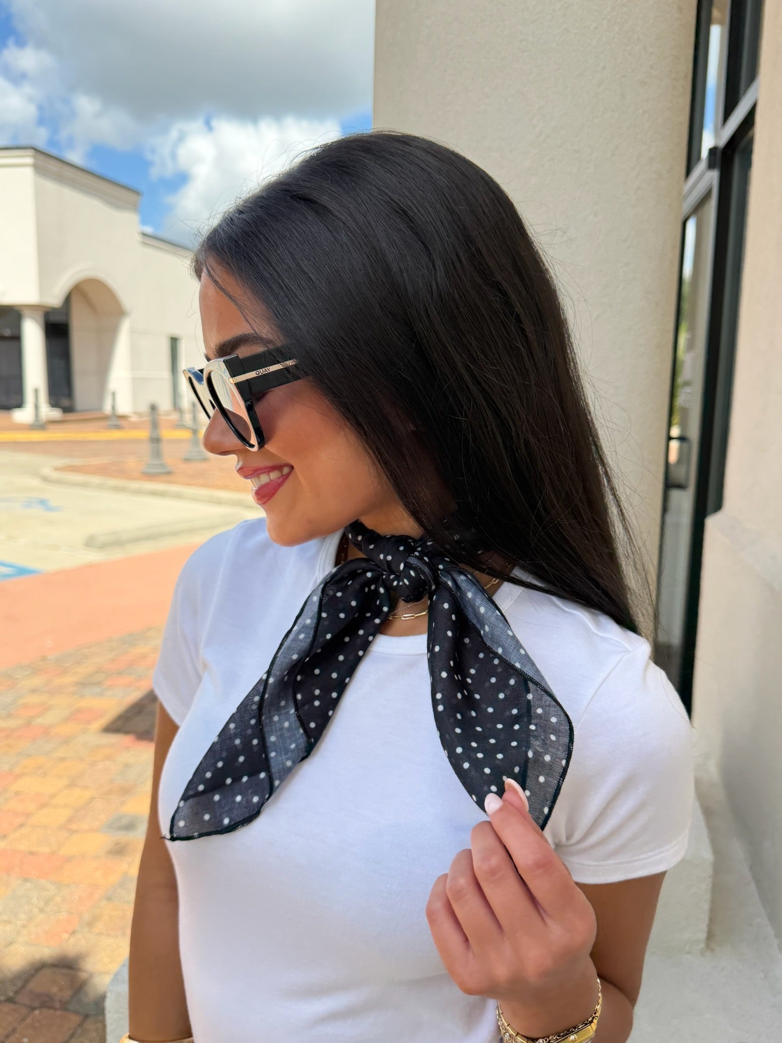 Dainty Polka Dot Print Bandana - Amor Lafayette