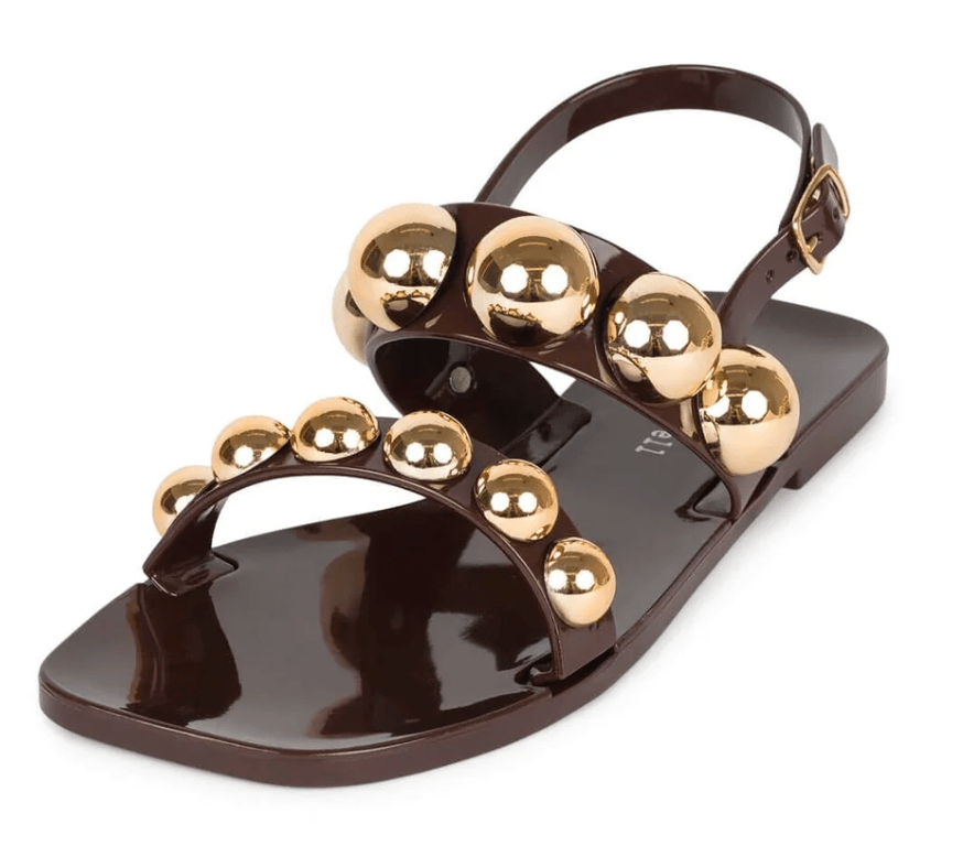 Dark Brown/Gold Gum - Drop Sandal - Amor Lafayette