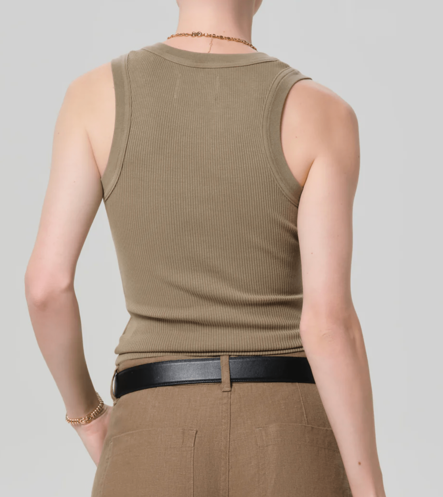 Dark Khaki Caralyn Tank - Amor Lafayette