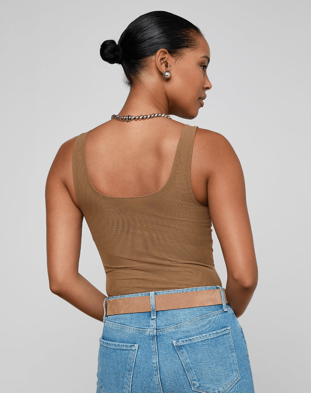 Dark Macchiato Kalea Scoop Neck Bodysuit - Amor Lafayette
