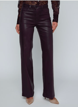 Dark Malbec Coated Scottie H/R Wide Leg - Amor Lafayette