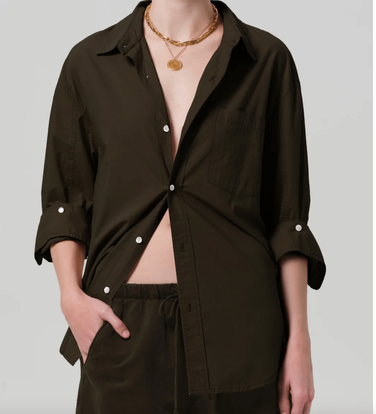Dark Olive Kayla Shirt - Amor Lafayette
