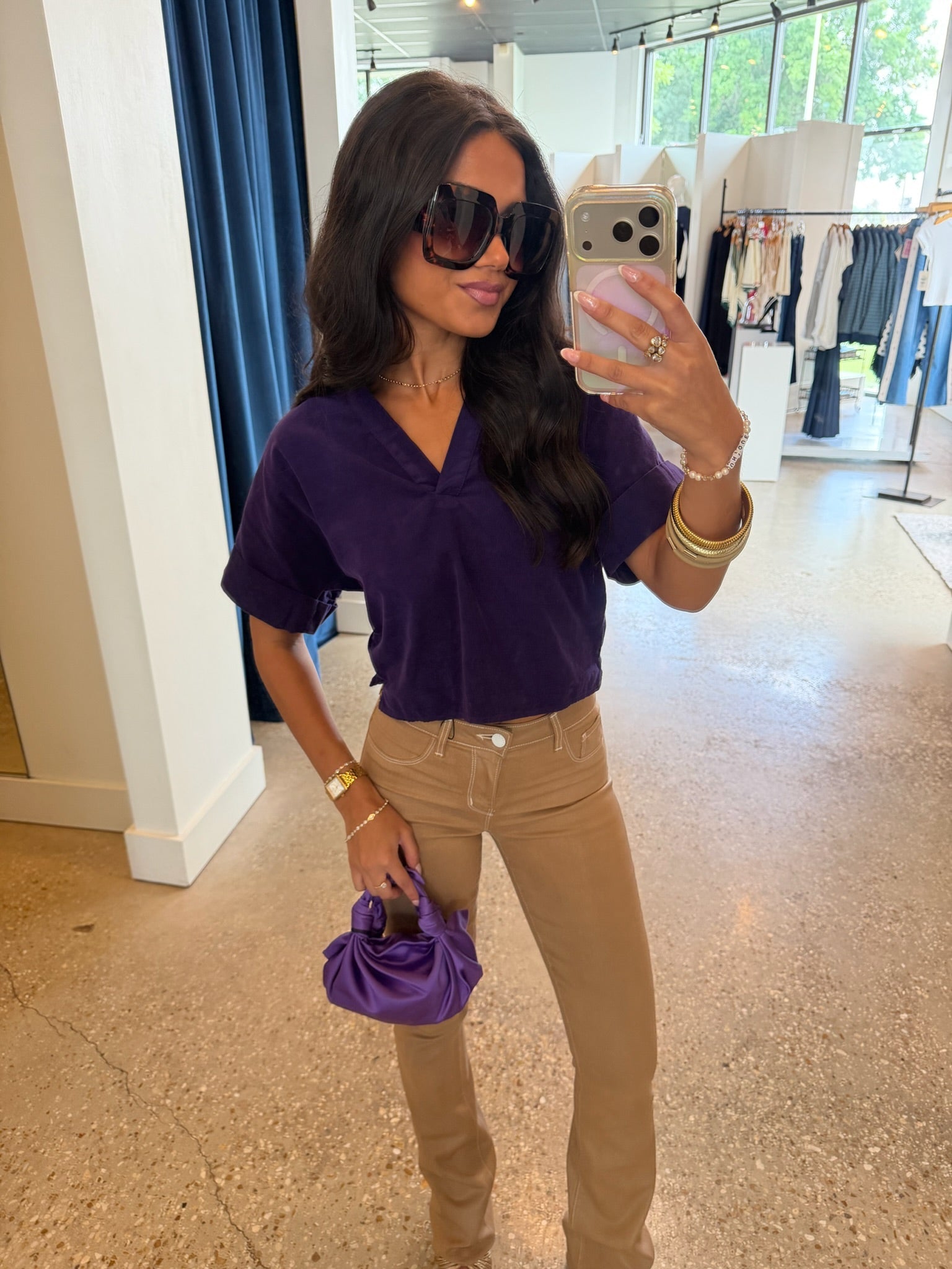 Dark Purple Hannah Top - Amor Lafayette
