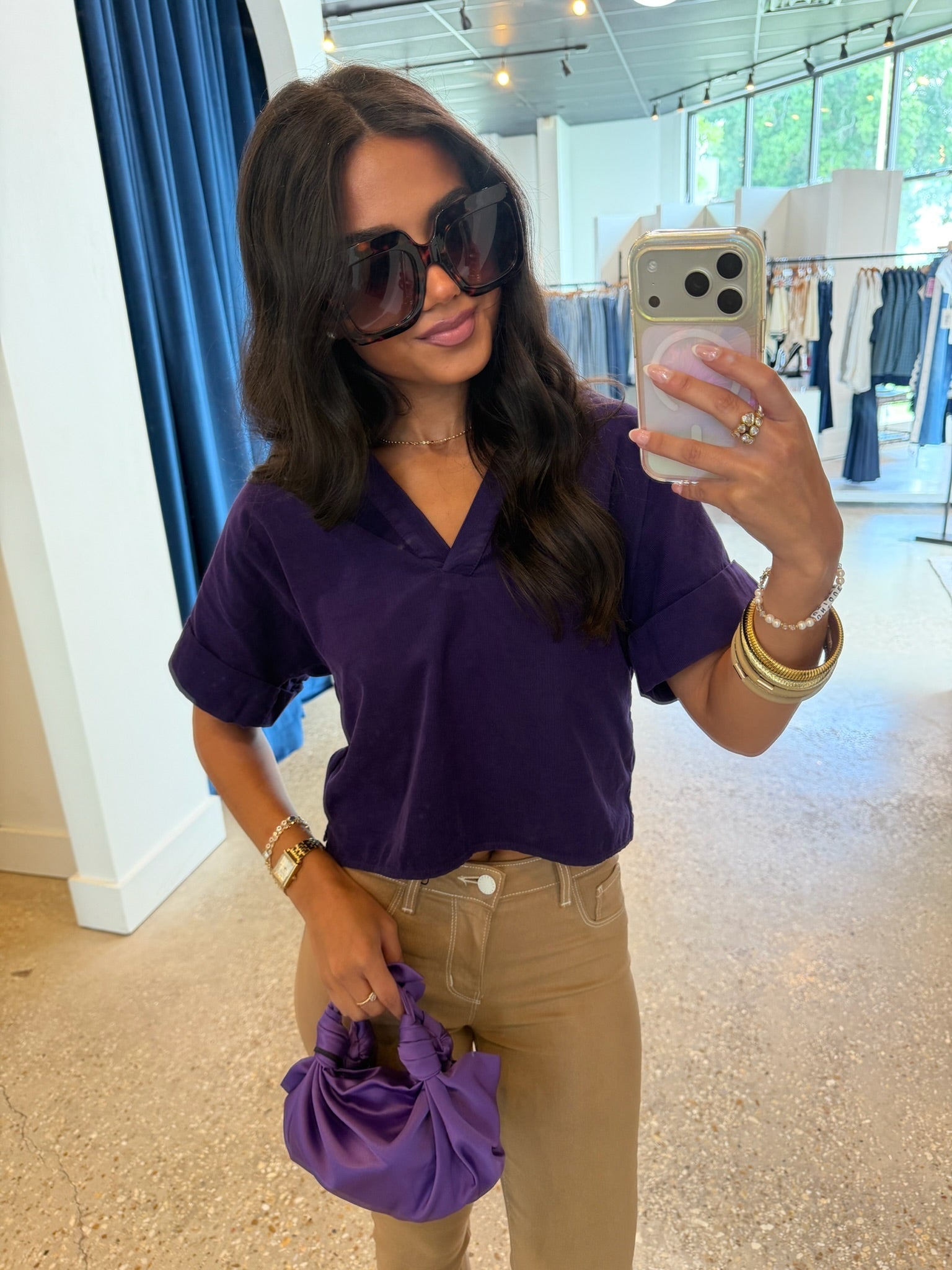 Dark Purple Hannah Top - Amor Lafayette