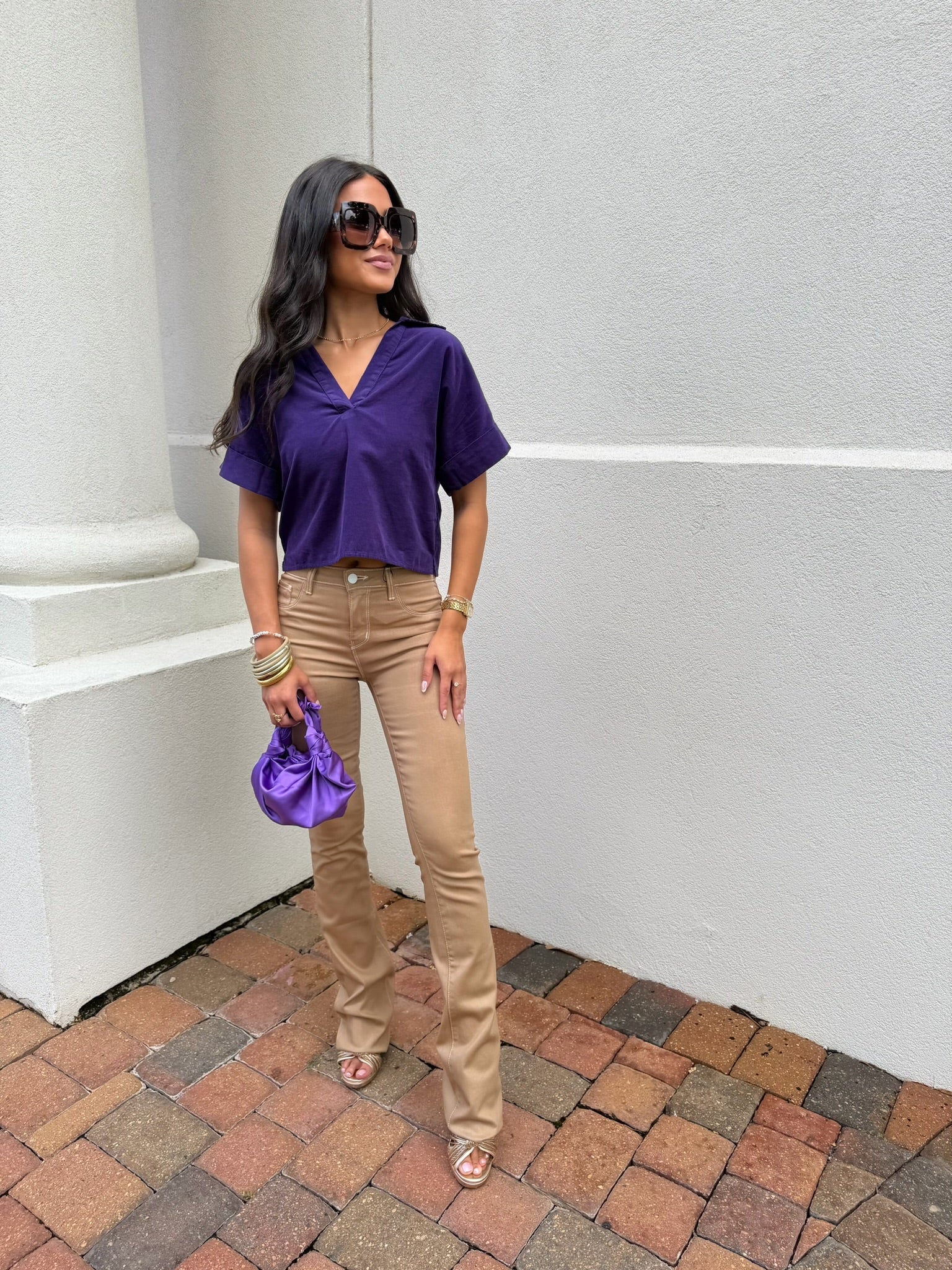 Dark Purple Hannah Top - Amor Lafayette