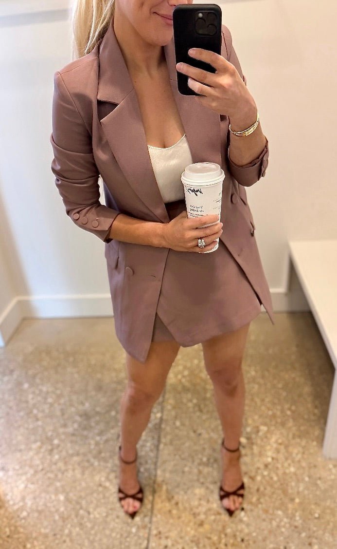 Dark Taupe Klara Blazer - Amor Lafayette