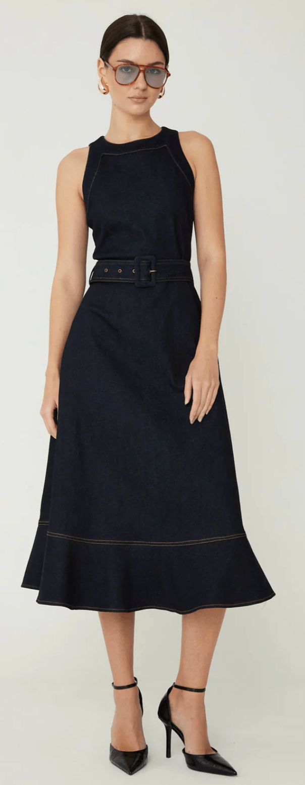 Dark Wash Rhea Dress - Amor Lafayette