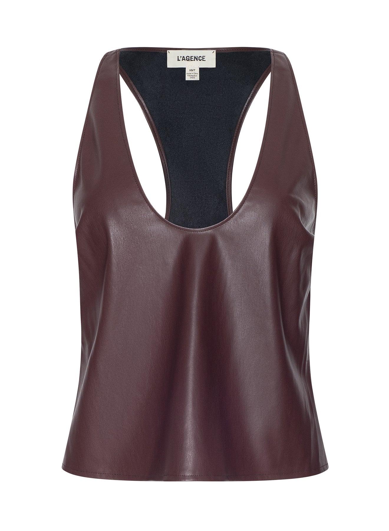 DEEP MAHOGANY TULLIA RACERBACK SCOOP NECK TANK - Amor Lafayette