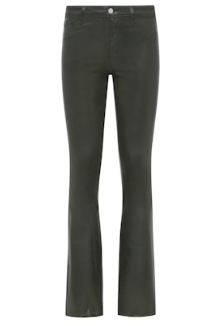 Deep Olive Coated Ruth H/R Straight Raw Hem - Amor Lafayette