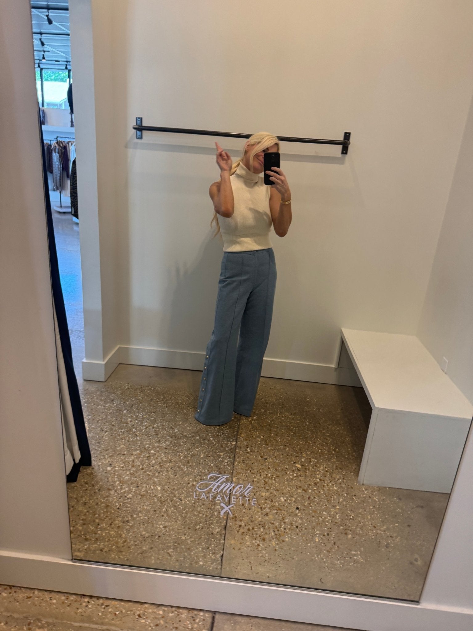 Denim Paisley Pant - Amor Lafayette