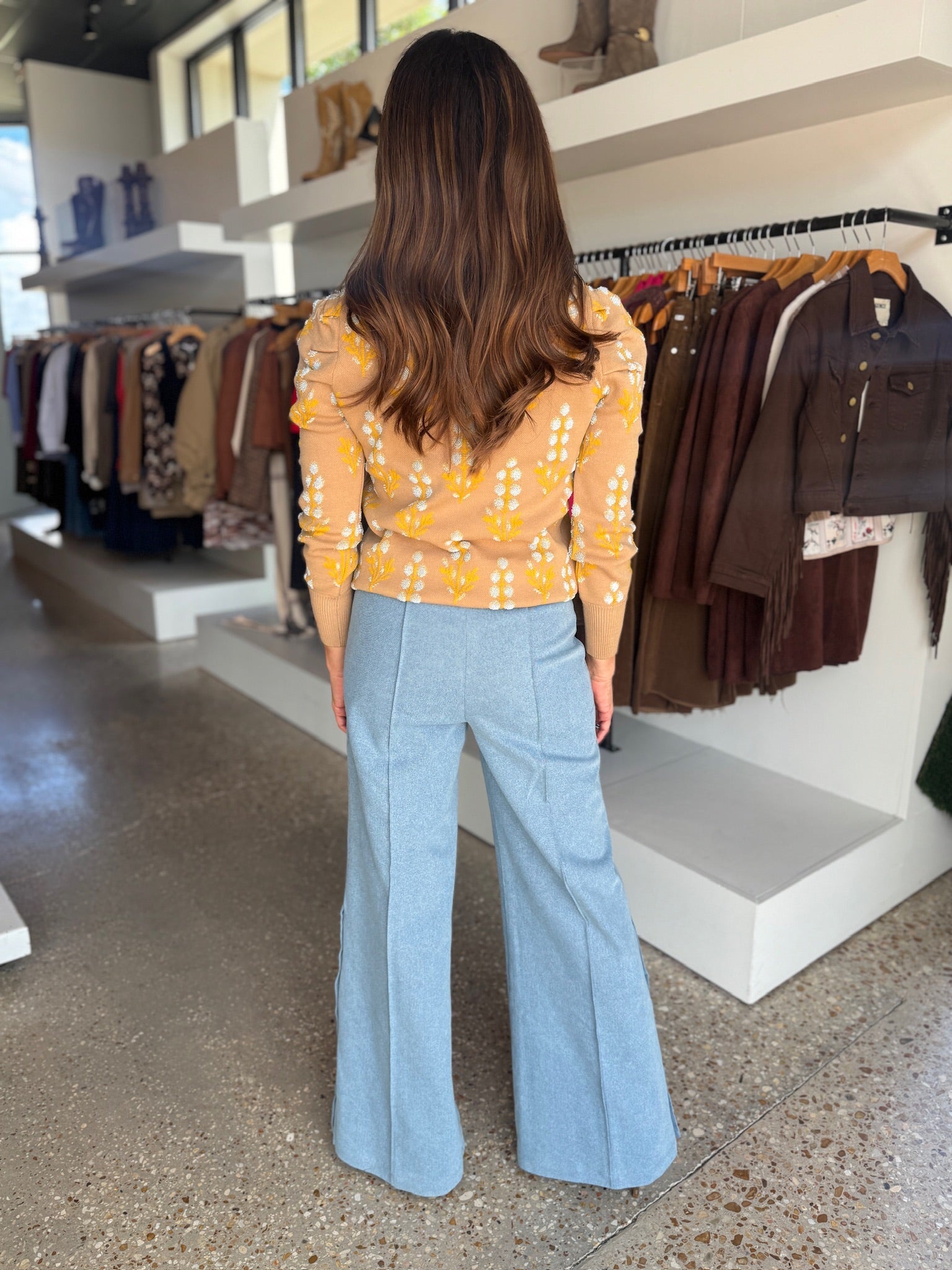 Denim Paisley Pant - Amor Lafayette