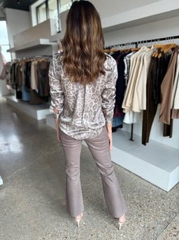 Driftwood Coated Kendra H/R Crop Flare - Amor Lafayette