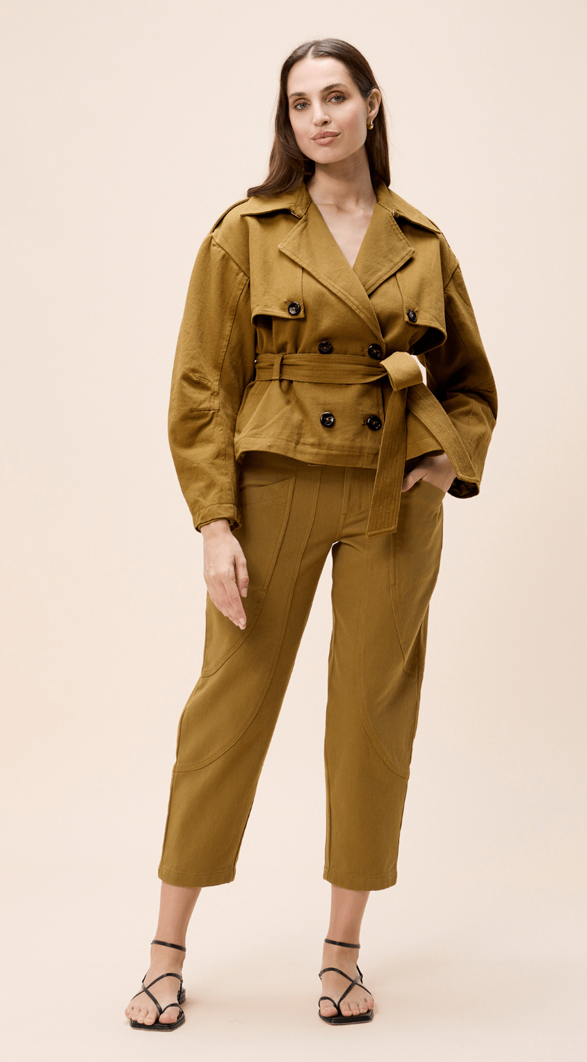 Dull Gold Leo Pant - Amor Lafayette