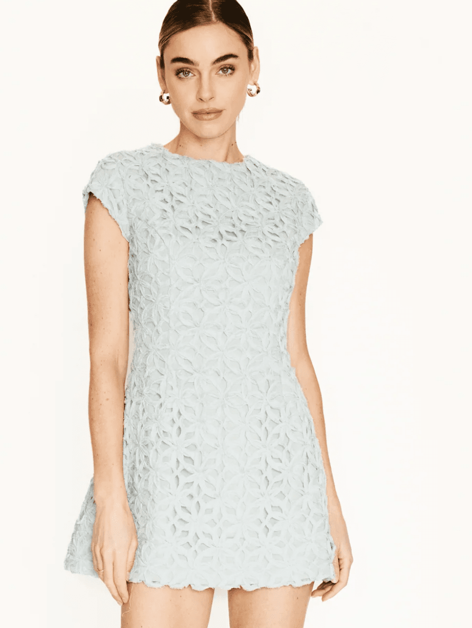 Dusty Blue Aris Mini Dress - Amor Lafayette