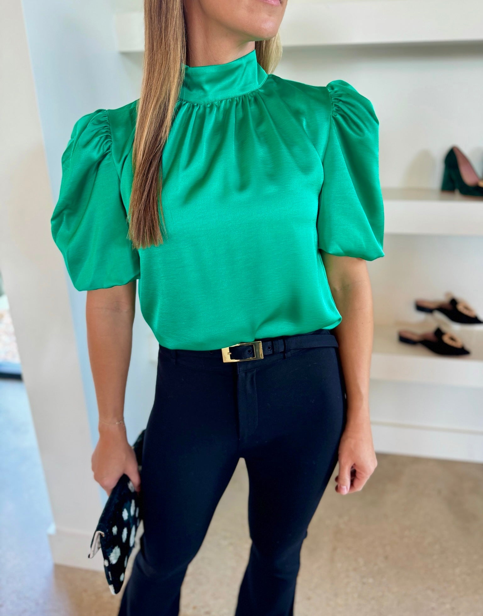 Dynasty Green Carmen Top - Amor Lafayette