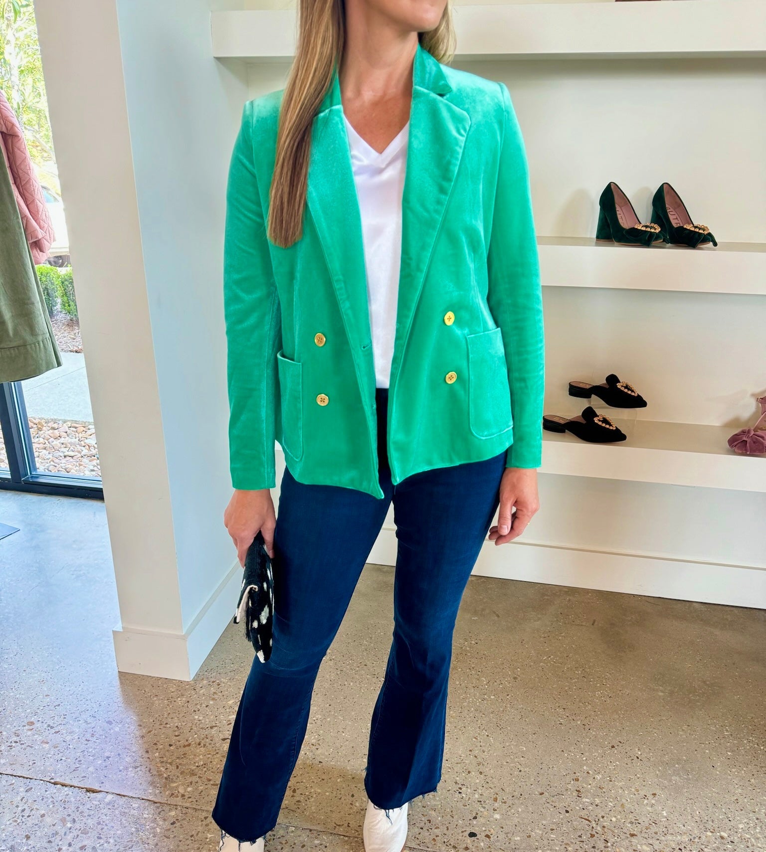 Dynasty Green Steph Blazer - Amor Lafayette