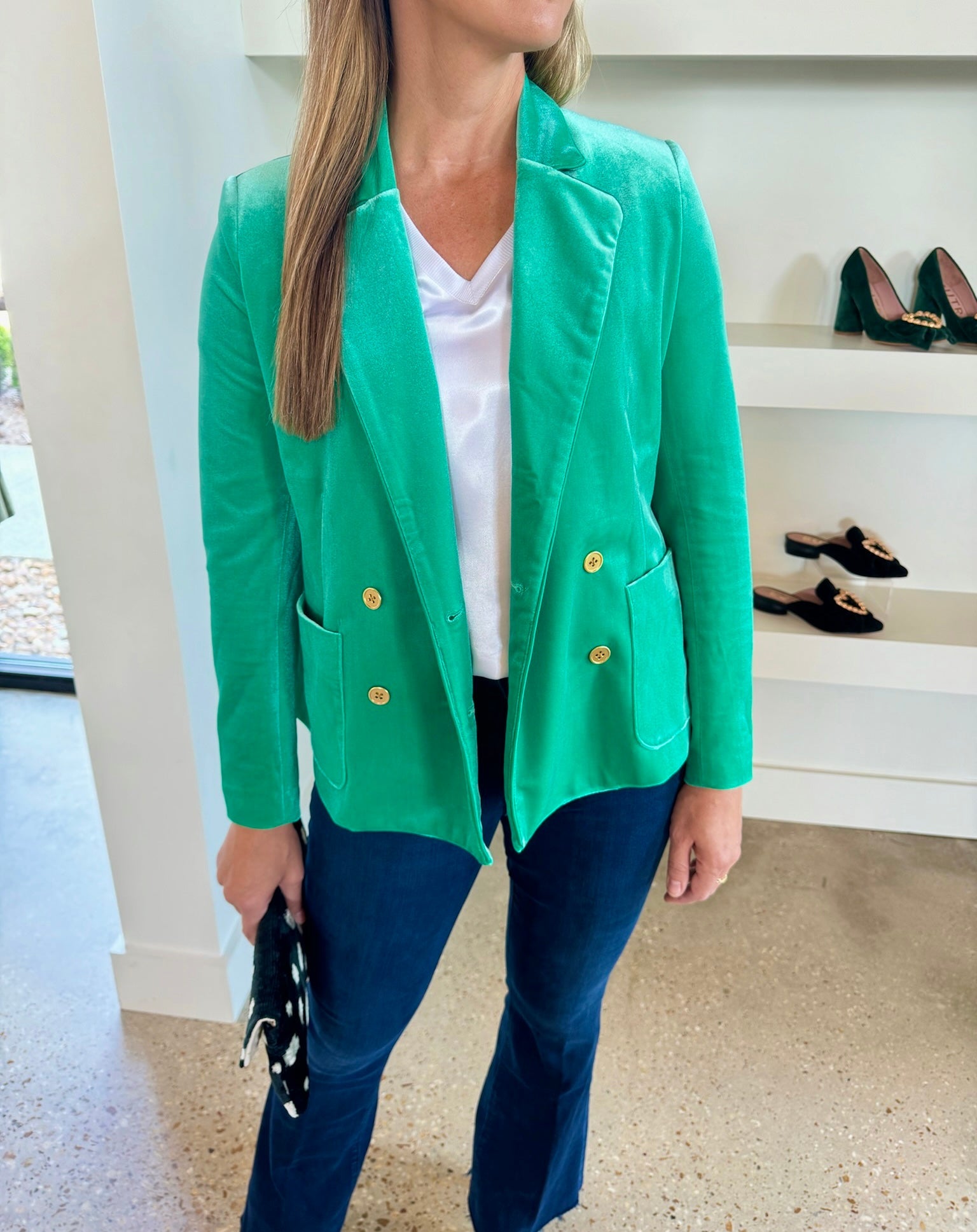 Dynasty Green Steph Blazer - Amor Lafayette