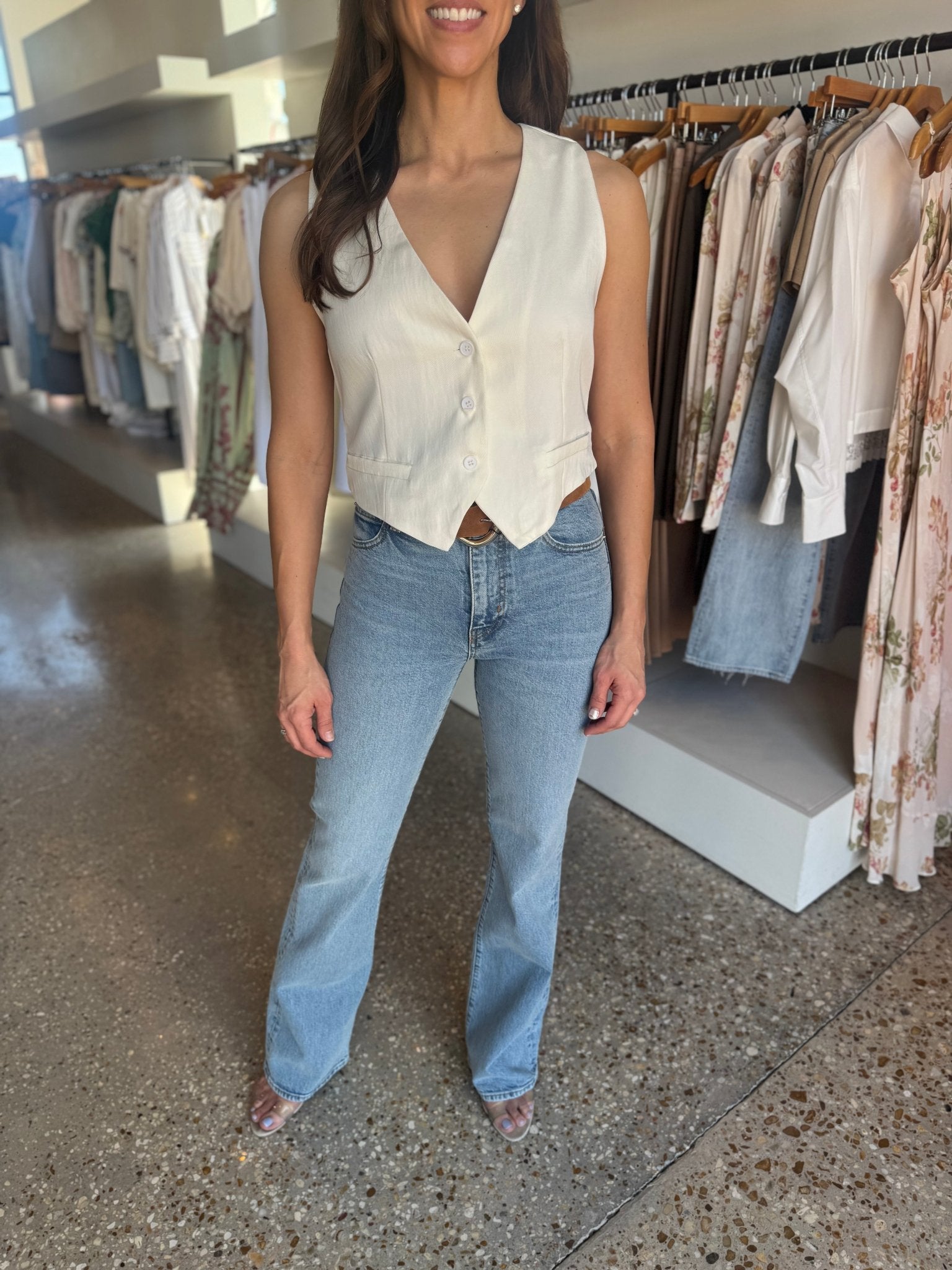 Ecru Paxos Vest - Amor Lafayette