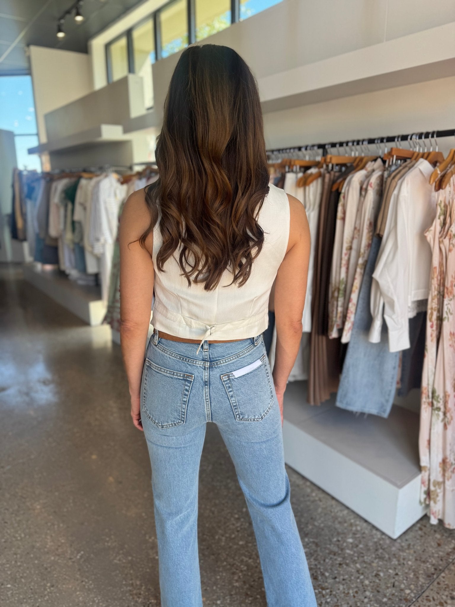 Ecru Paxos Vest - Amor Lafayette