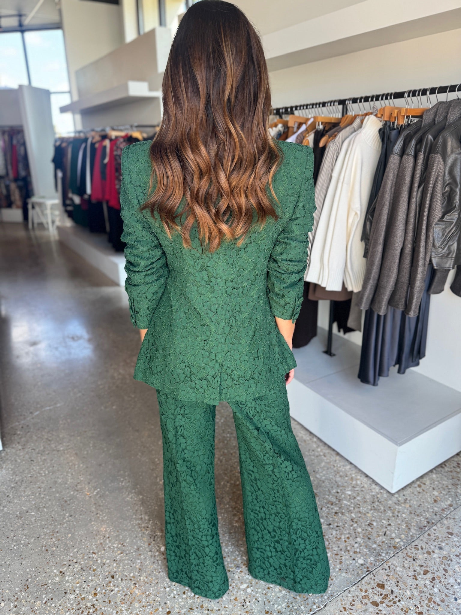 Eden Green Lace Paisley Pant - Amor Lafayette
