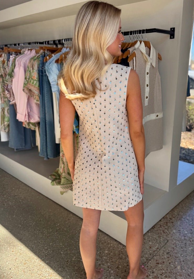 Embellished Linen Jardin Dress - Amor Lafayette