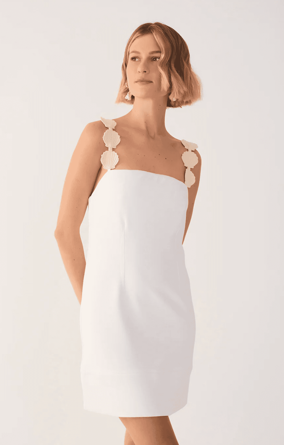 Embroidered Strap Mini Dress m Embroidered Strap Mini Dress m