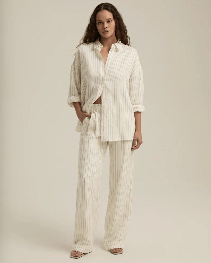 Emerald Stripe Paige Pant - Amor Lafayette