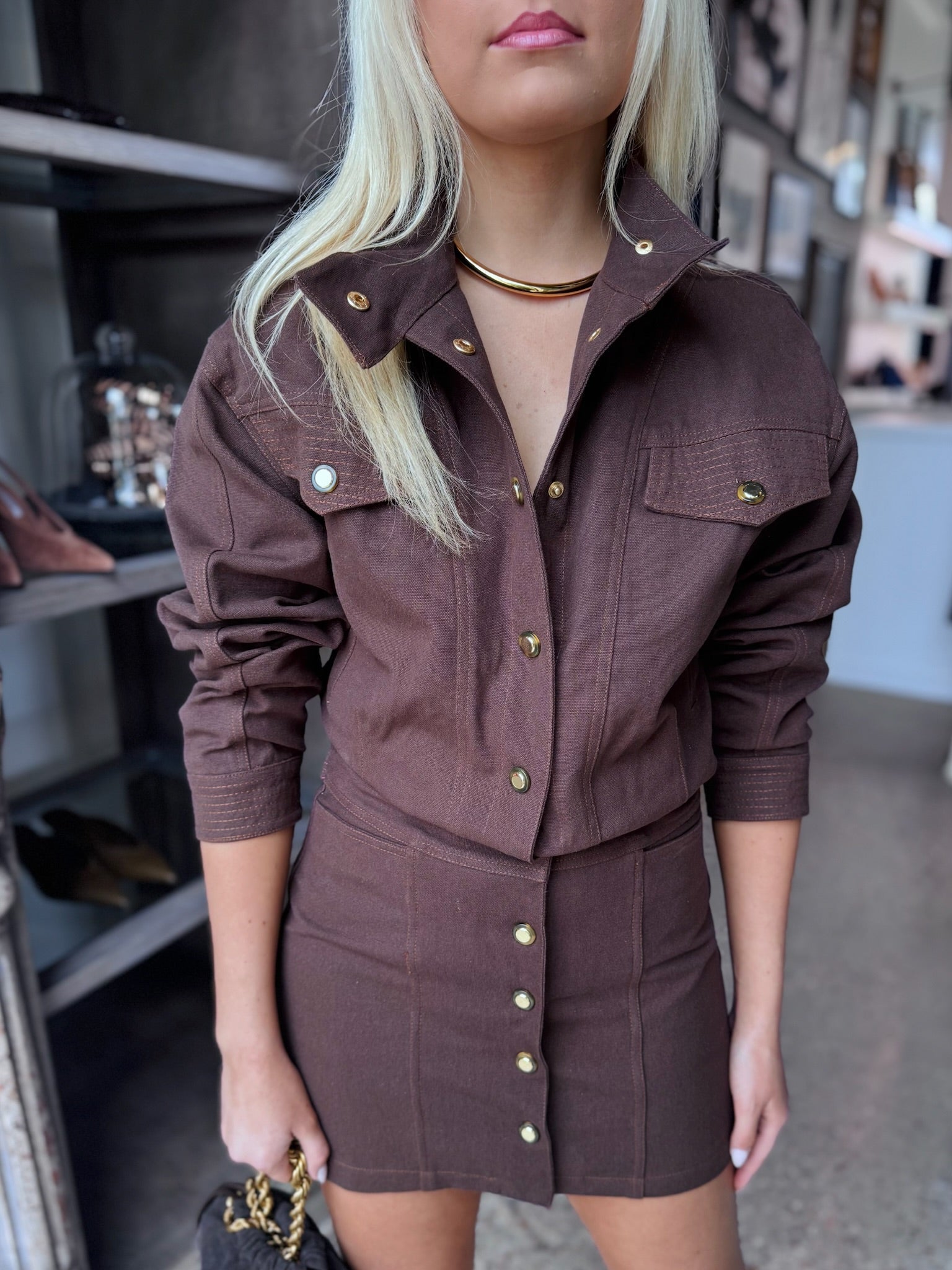 Espresso ELSA JACKET - Amor Lafayette