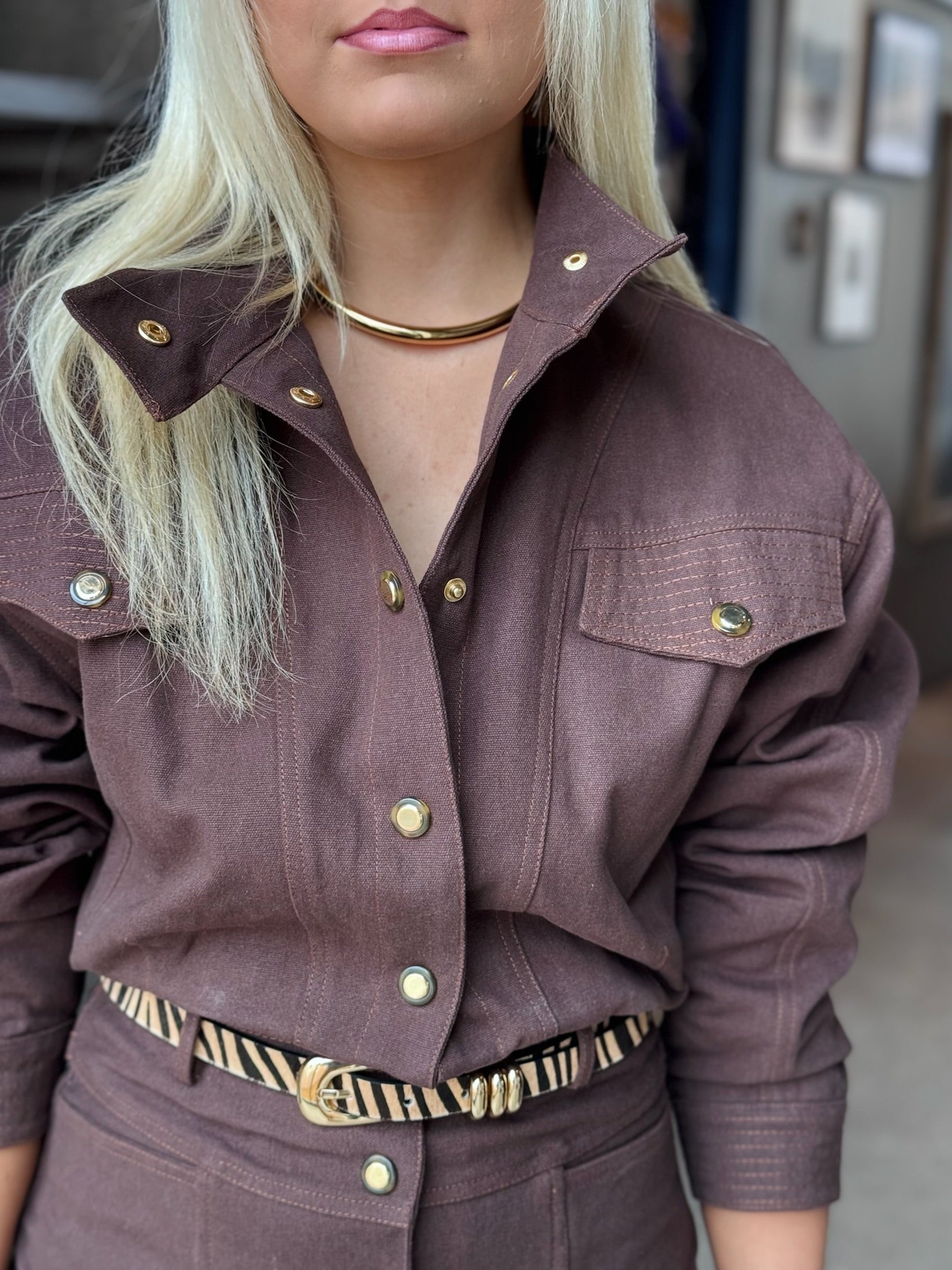 Espresso ELSA JACKET - Amor Lafayette