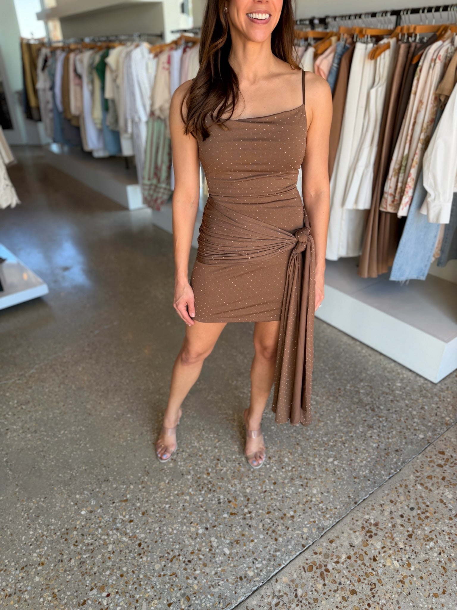 Espresso Gizelle Mini Dress - Amor Lafayette