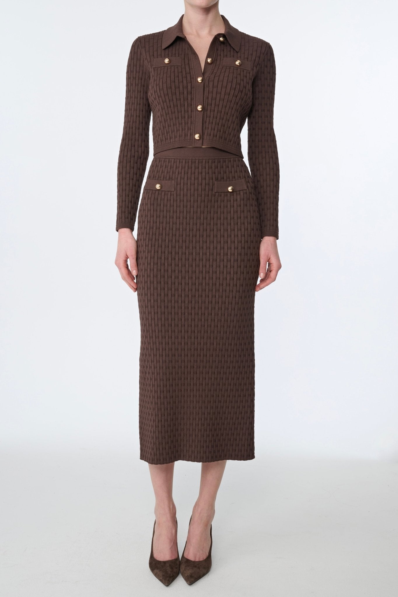 ESPRESSO MILLA MIDI SKIRT - Amor Lafayette