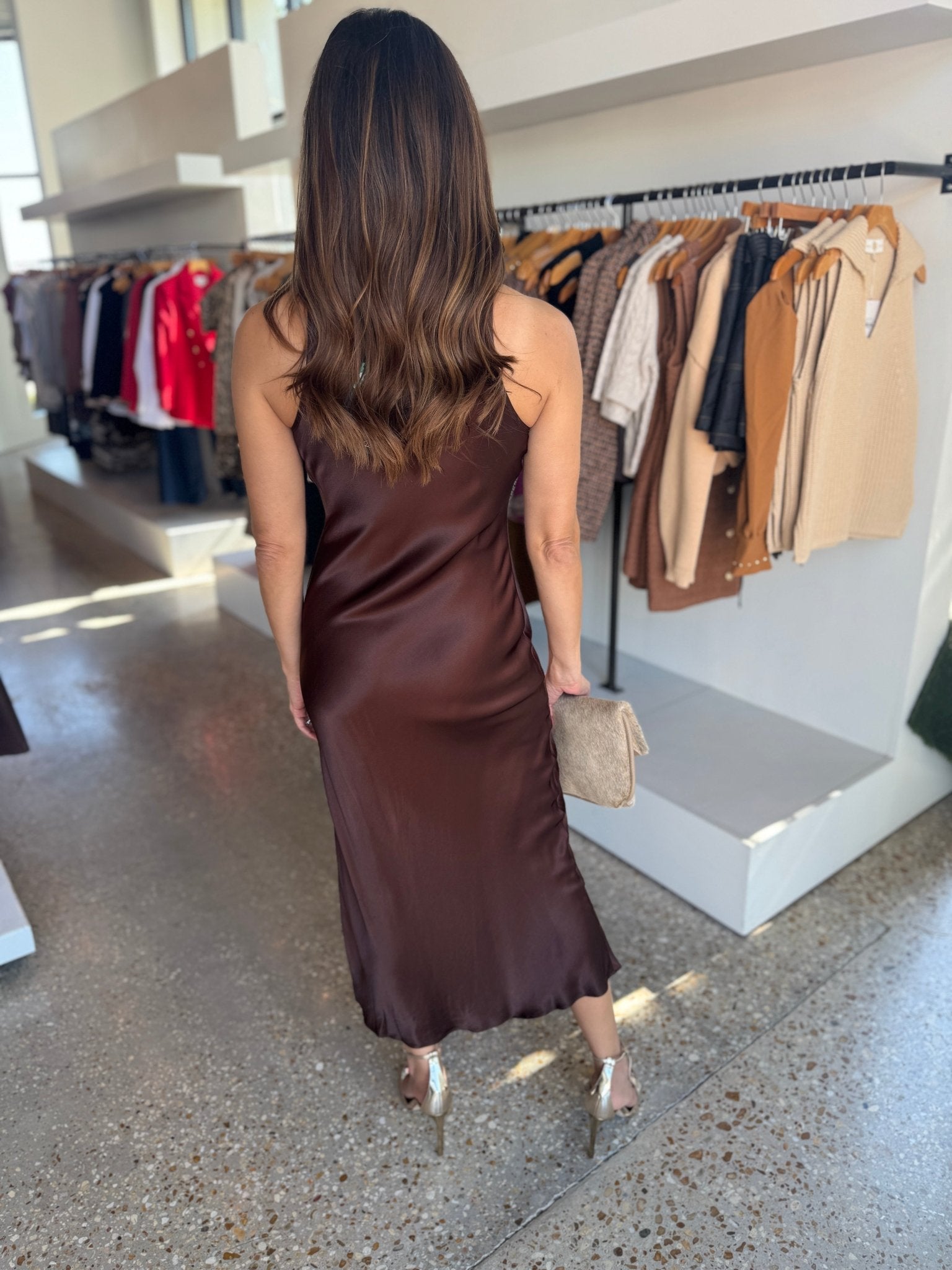 Espresso Solene Dress - Amor Lafayette