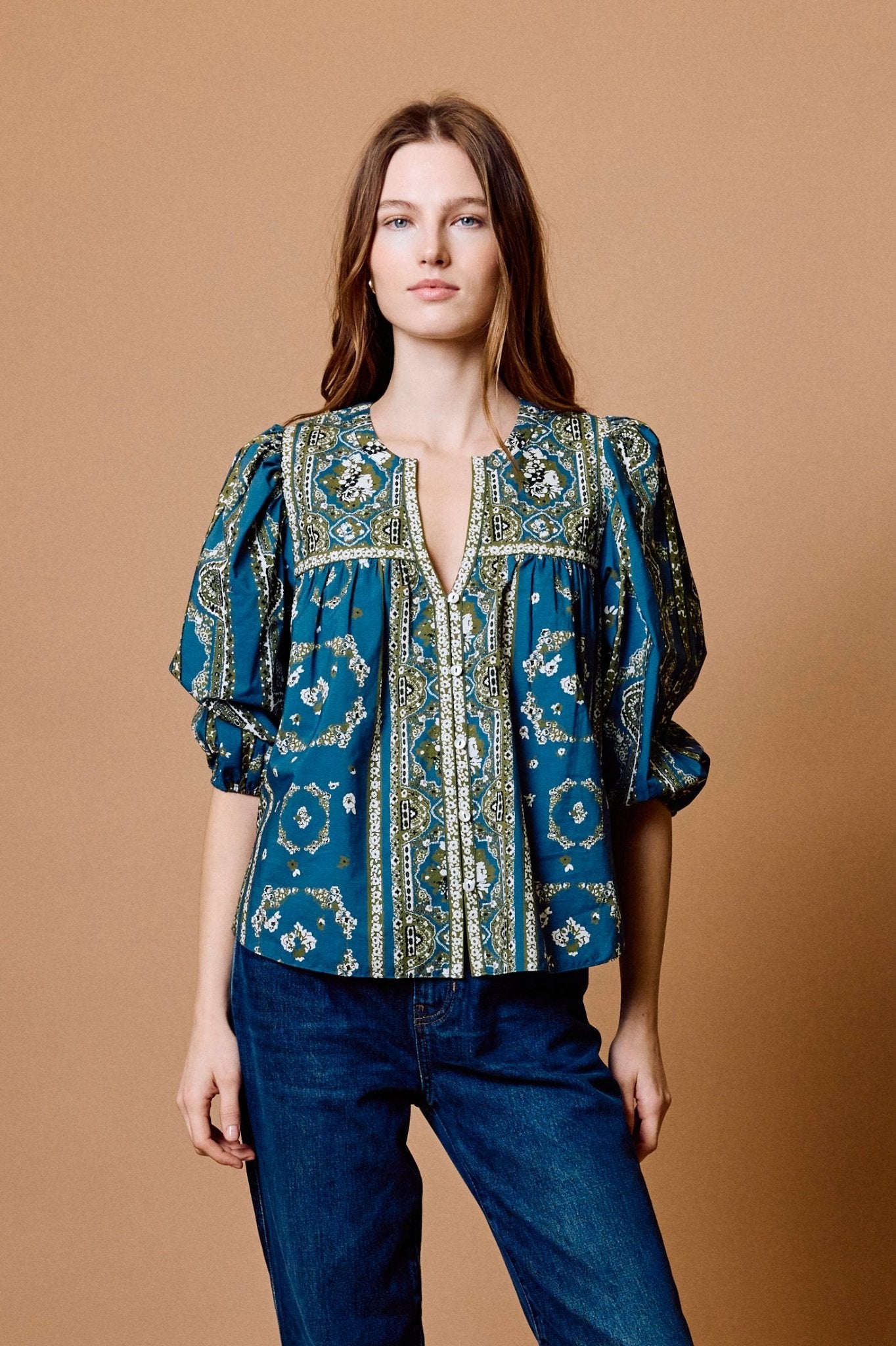 FIOREN PRINT IMOGEN TOP - Amor Lafayette