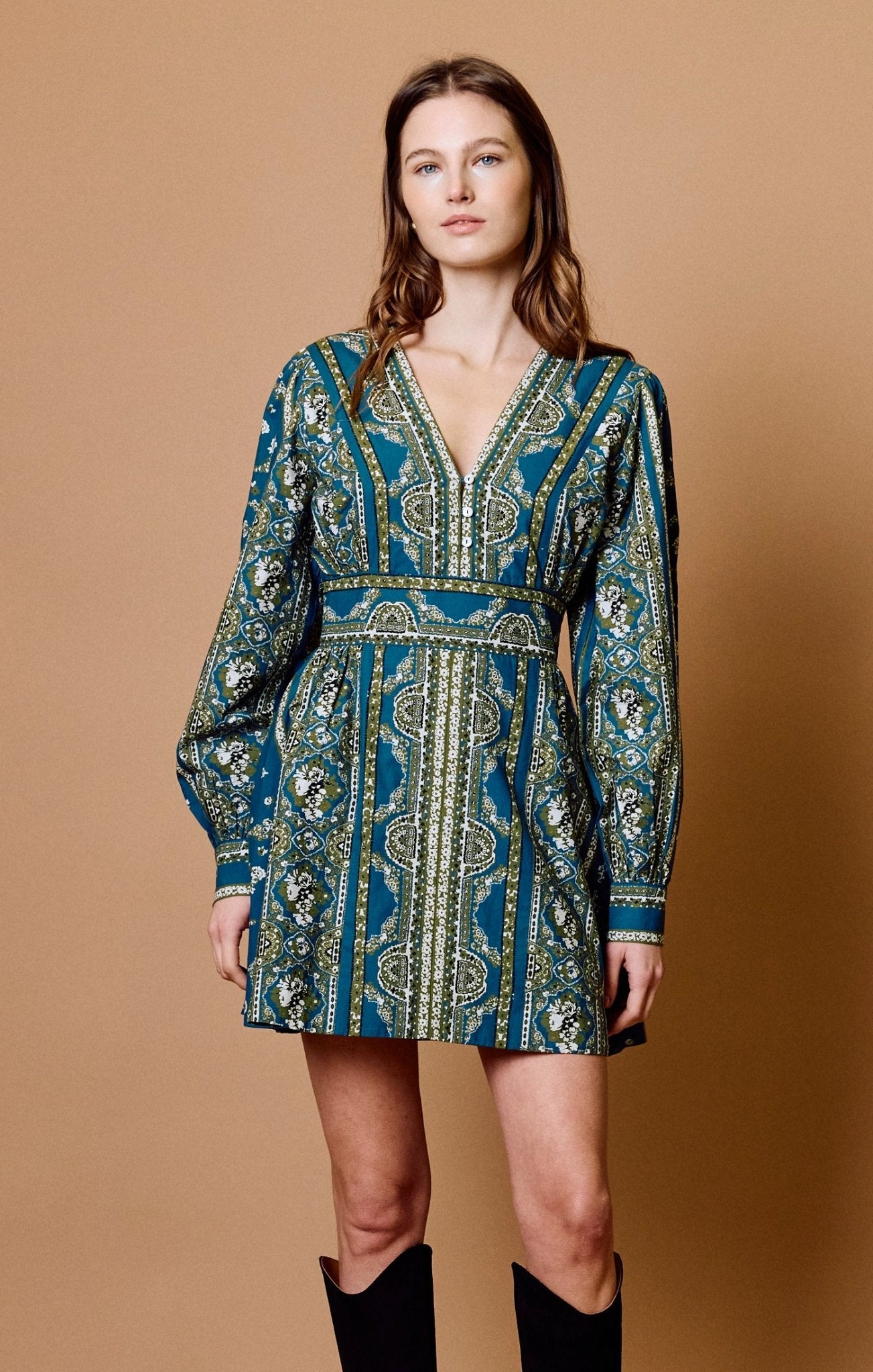 FIOREN PRINT ROSALIND MINI DRESS - Amor Lafayette