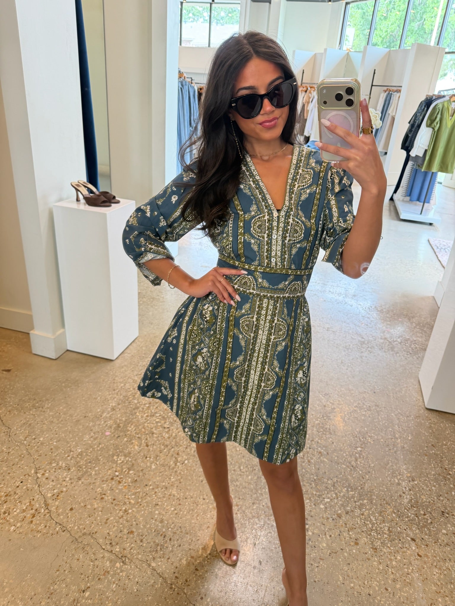 FIOREN PRINT ROSALIND MINI DRESS - Amor Lafayette
