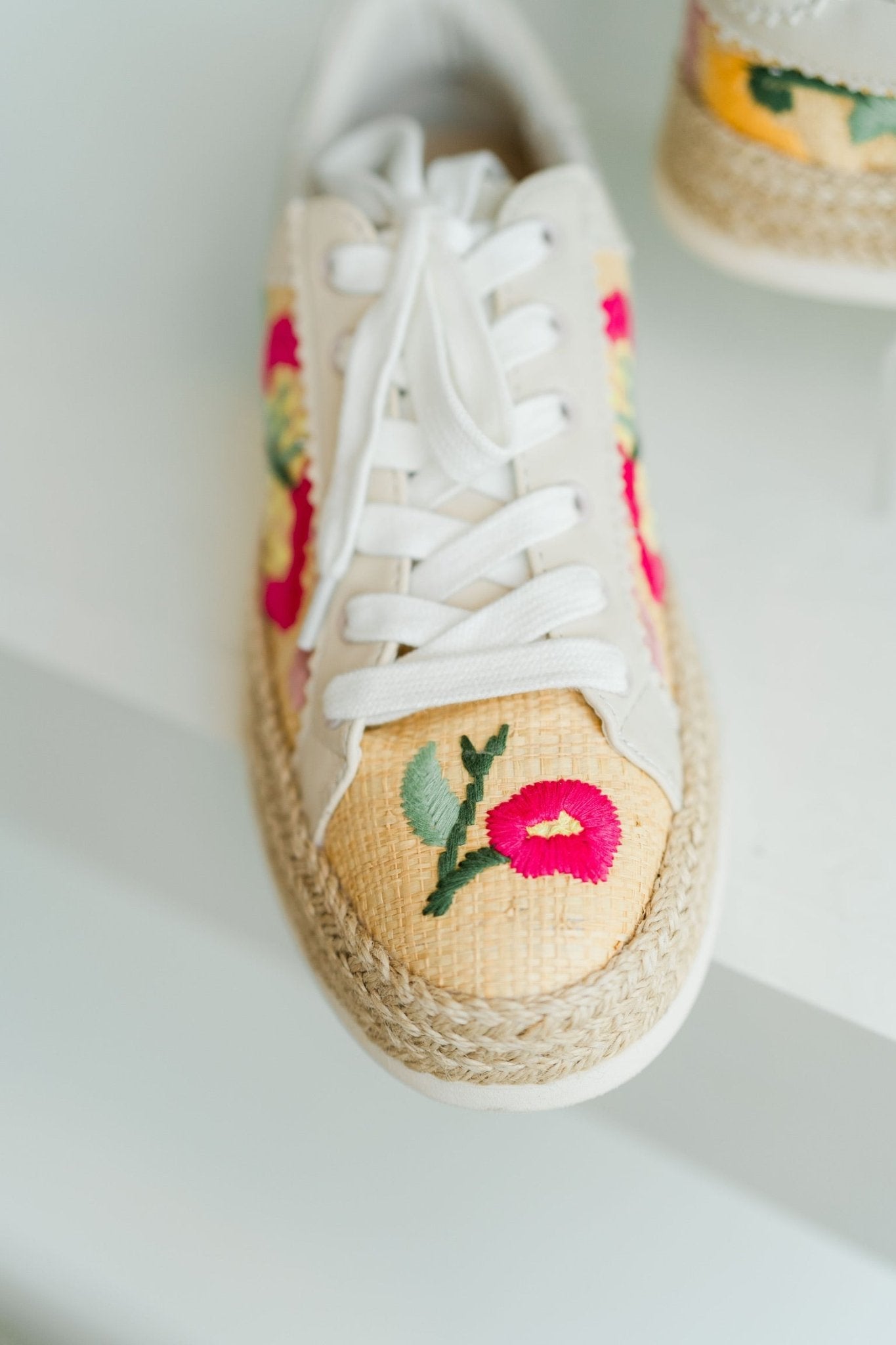 Floral Multi Raffia Azalia Sneaker - Amor Lafayette