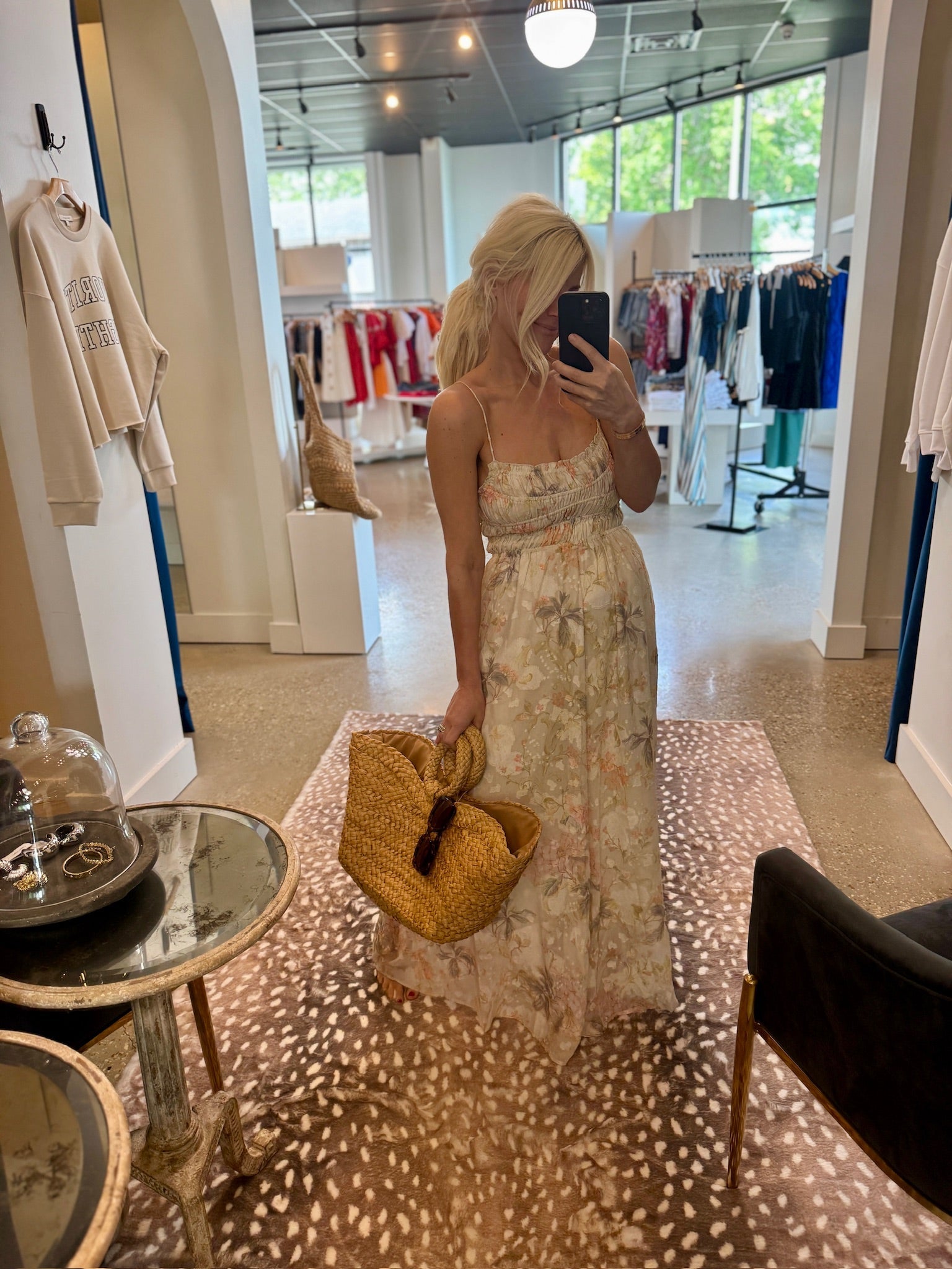 Floral Smocked Top Maxi Dress - Amor Lafayette