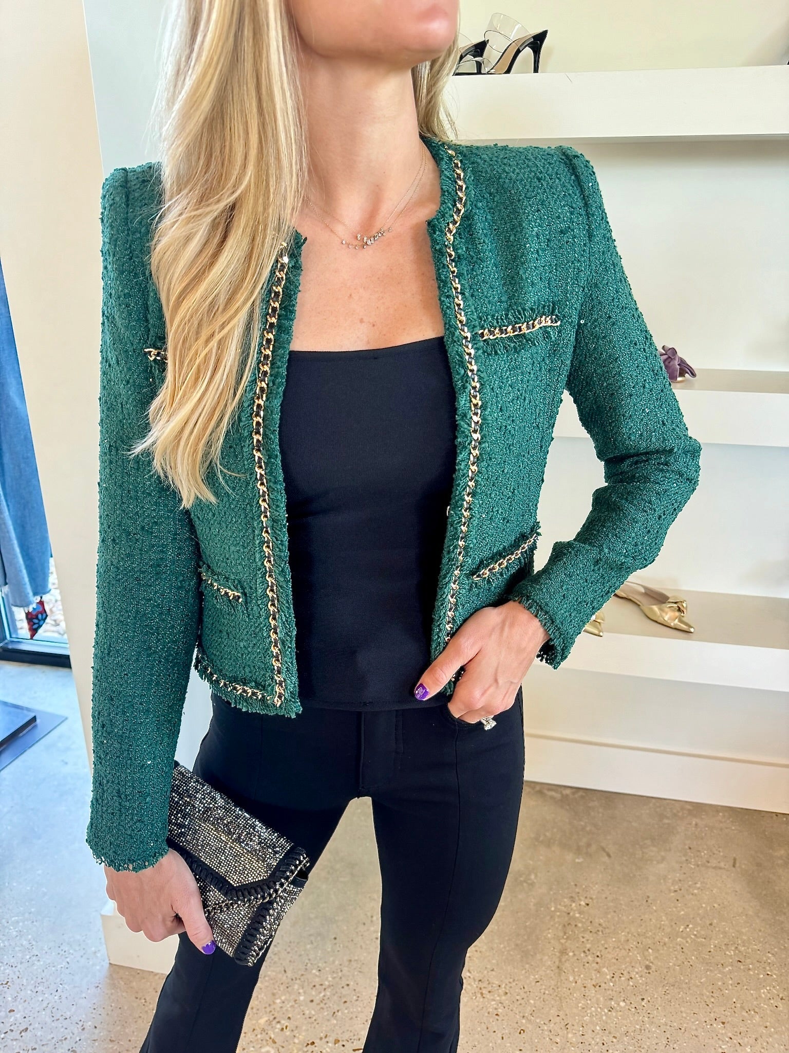 Forest Serena Chain Tweed Blazer - Amor Lafayette