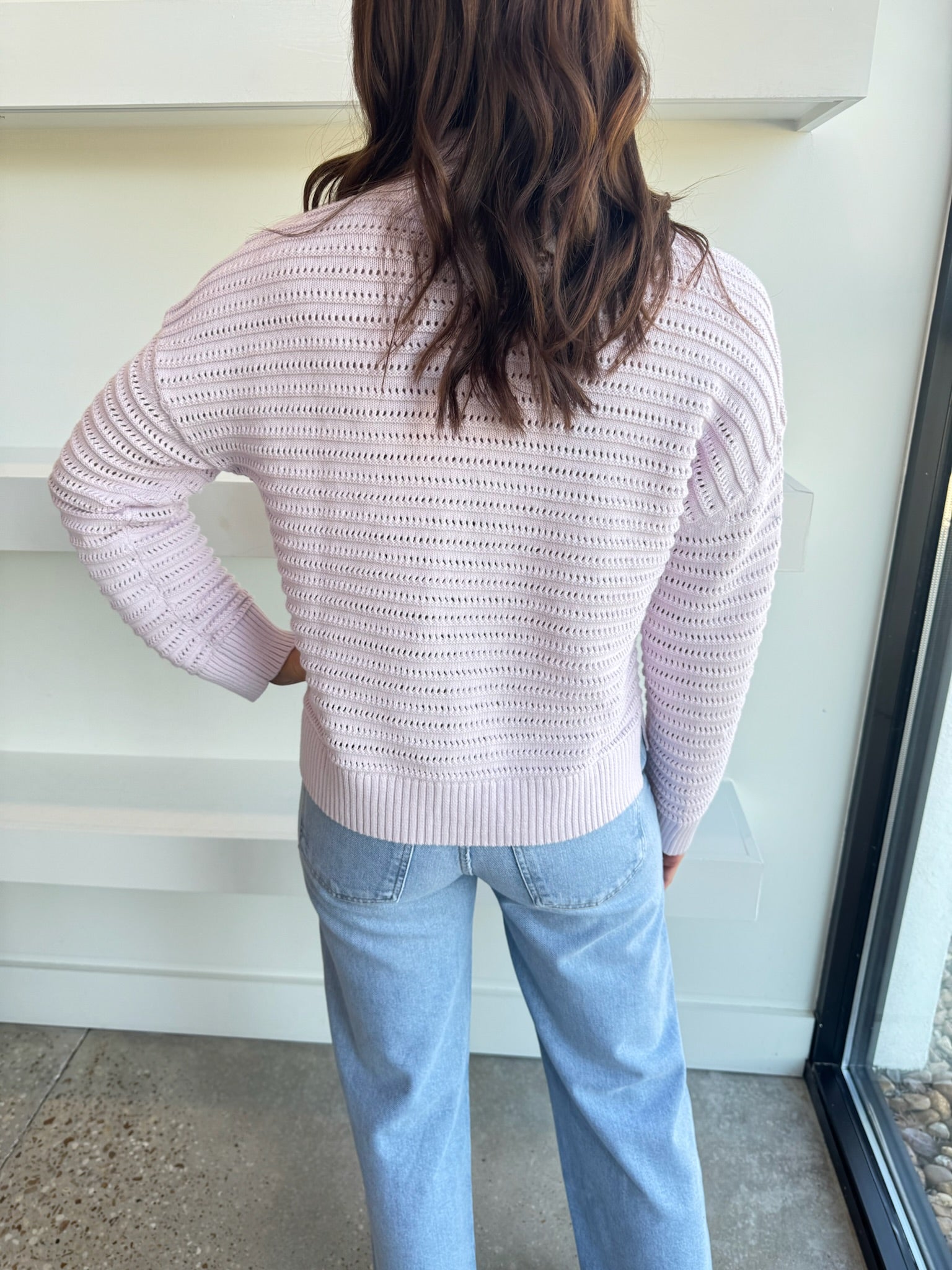 Freesia Pointelle Half Zip Sweater - Amor Lafayette