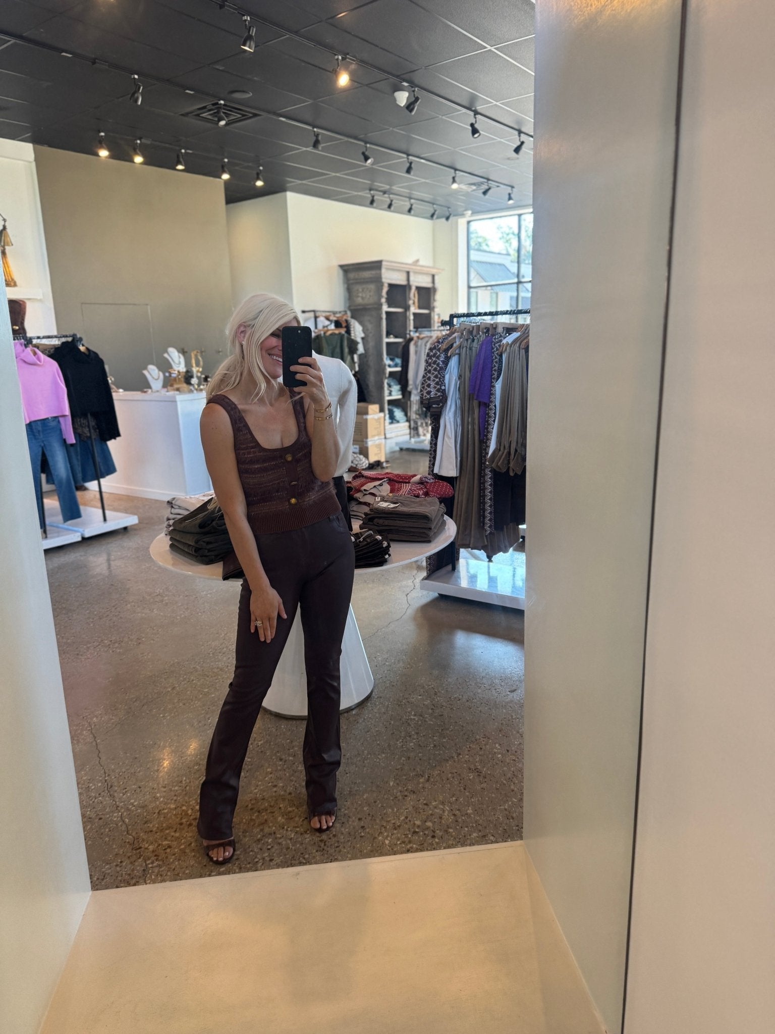 Galene Mixed Stitch Sweater Tank - Amor Lafayette