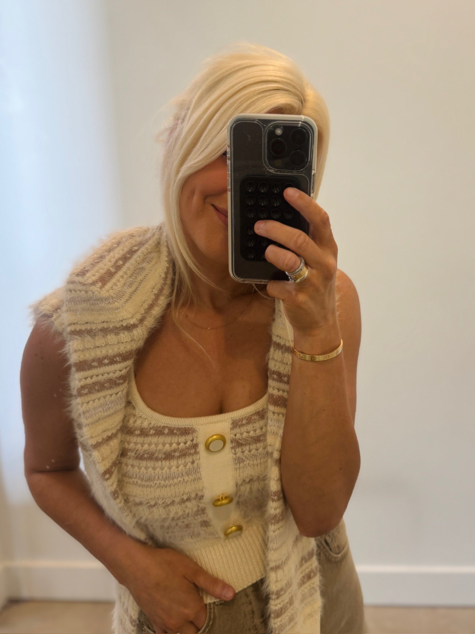 GALENE MIXED STITCH TANK - Amor Lafayette