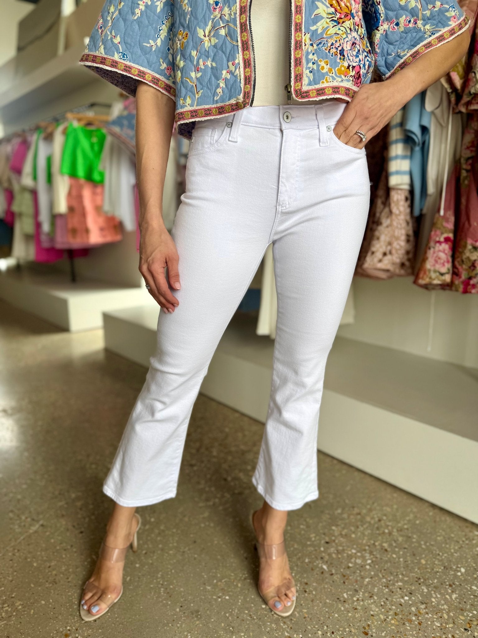 Gallery White Farrah Boot Crop - Amor Lafayette