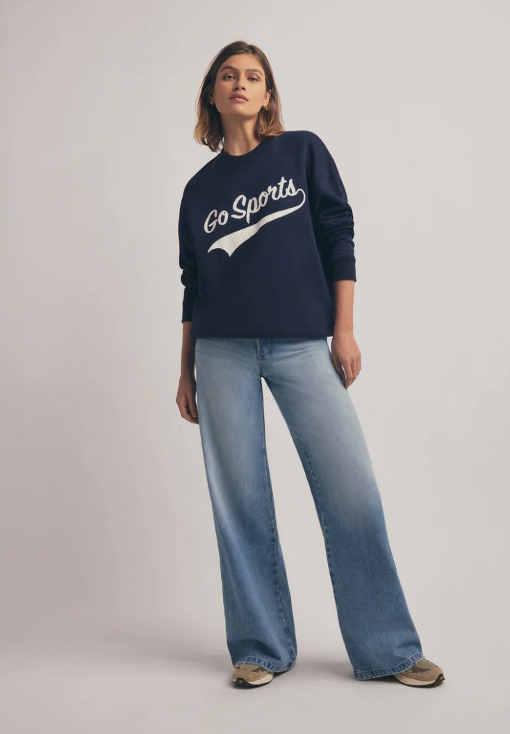 Go Sports Sweatshirt in Navy - Amor Lafayette