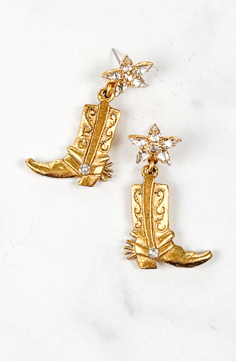 Gold Boots Earrings - Amor Lafayette